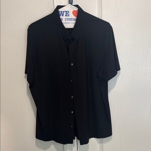 7 Diamonds Black Casual Button Down Shirt